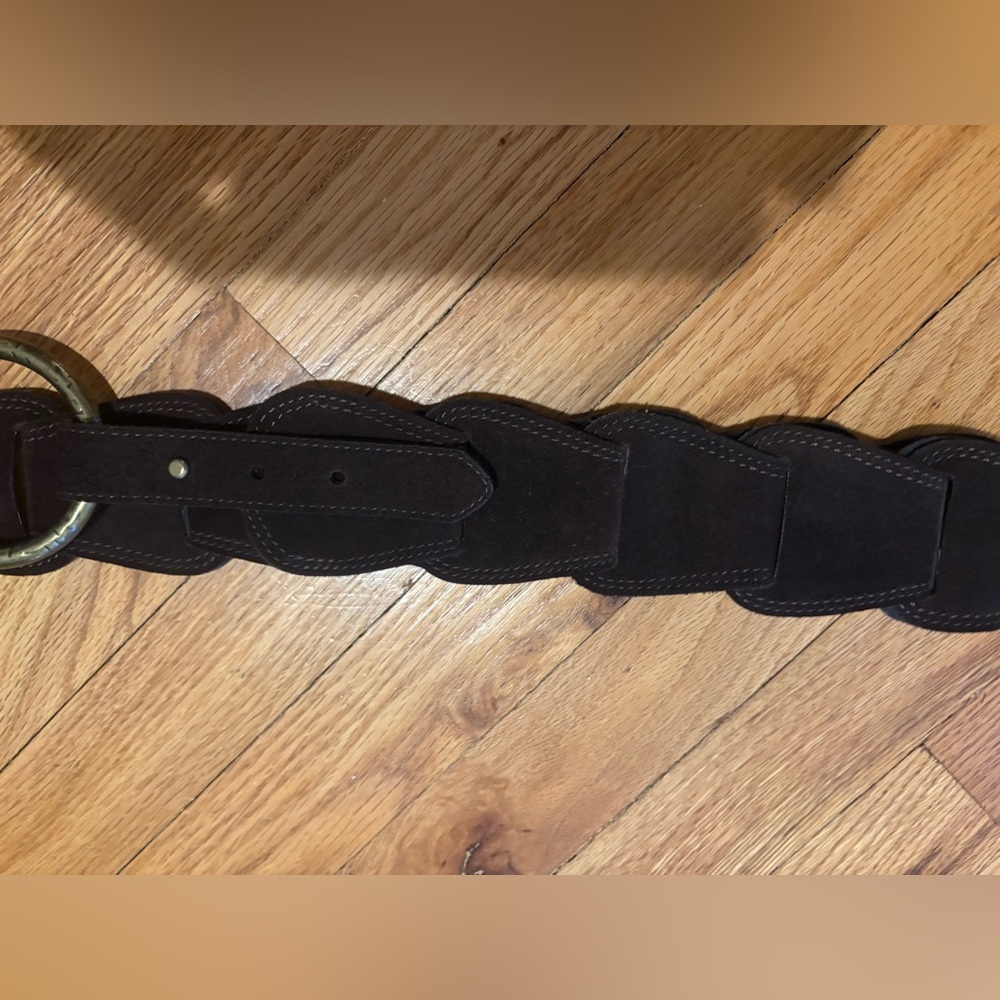 Coldwater Creek Dark Brown Suede Women's Scalloped Belt size 2X